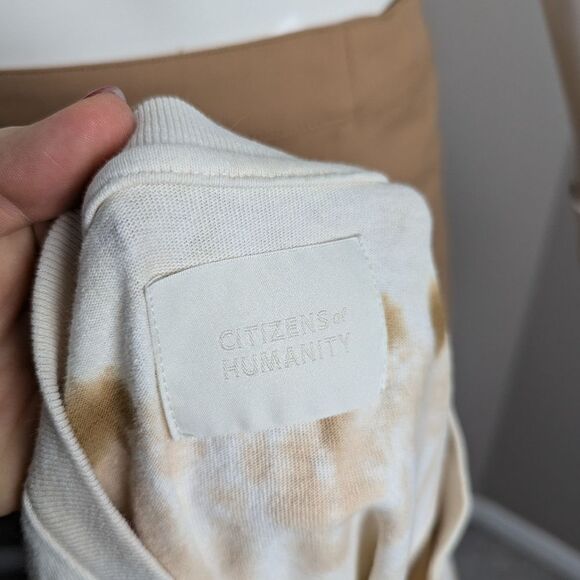 Oversized Long Sleeve Sweatshirt Citizens of Humanity tie dye white brown S - Picture 9 of 9